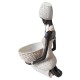 Ornament decorativ, Africana cu suport pentru bijuterii, Alb, 24 cm, 222301S