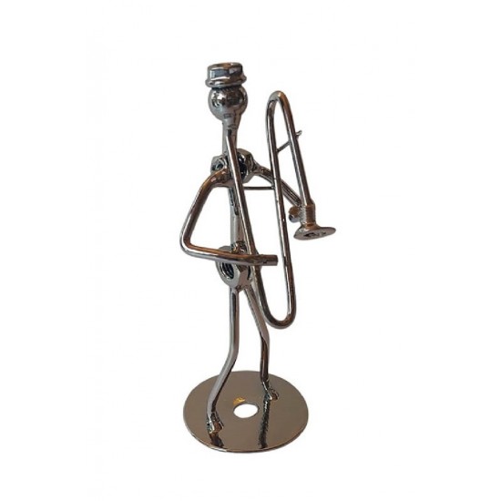 Ornament decorativ, Muzicant din metal, Nergu, 13 cm, 356XD-2