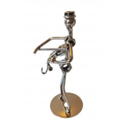 Ornament decorativ, Muzicant din metal, Nergu, 13 cm, 356XD-4 Ornament decorativ, Muzicant din metal, Nergu, 13 cm, 356XD-4