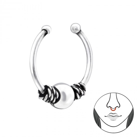 Piercing  nas din Argint, Bali, Silver, A4S34847 