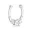 Piercing  nas din Argint, Geometric cu cristale Zircon, White, A4S39433