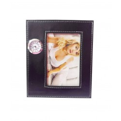 Rama foto 15x10, cu ceas, Piele ecologica, 1D311 Rama foto 15x10, cu ceas, Piele ecologica, 1D311