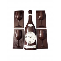 Set ceas de perete, Sticla de sampanie cu 4 pahare, 36  cm, 00788