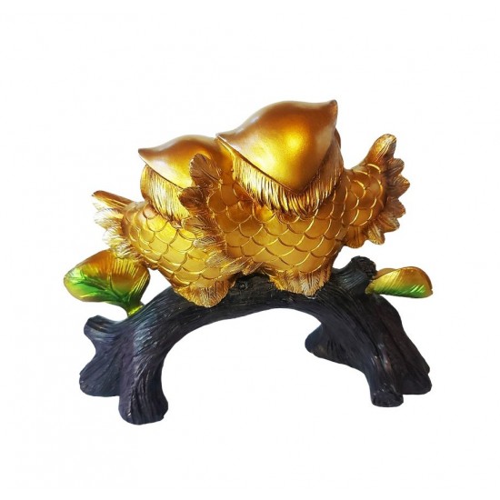 Statueta Decorativa, Bufnite pe creanga de copac, Auriu, 22 cm, GA21231 Statueta Decorativa, Bufnite pe creanga de copac, Auriu, 22 cm, GA21231