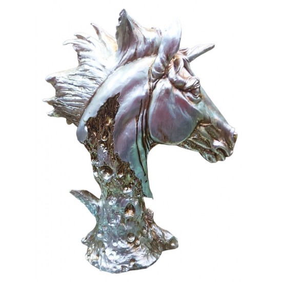 Statueta Decorativa, Bust Cal, Argintiu, 25 cm, DO22X Statueta Decorativa, Bust Cal, Argintiu, 25 cm, DO22X