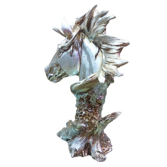 Statueta Decorativa, Bust Cal, Argintiu, 25 cm, DO22X Statueta Decorativa, Bust Cal, Argintiu, 25 cm, DO22X