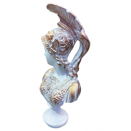 Statueta Decorativa, Bust femeie soldat, Alb, 32 cm, DO23X Statueta Decorativa, Bust femeie soldat, Alb, 32 cm, DO23X
