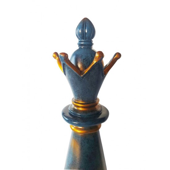Statueta, Piesa de sah, Regina, Albastru, 39 cm, SR1653