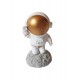 Statueta decorativa, Astronaut pe asteroid, Auriu, 11 cm, DY202-7B