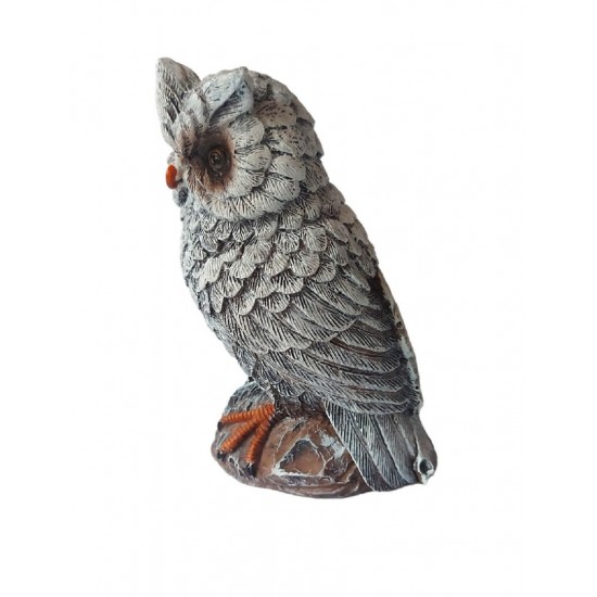 Statueta decorativa, Bufnita, Gri, 18 cm, MI37