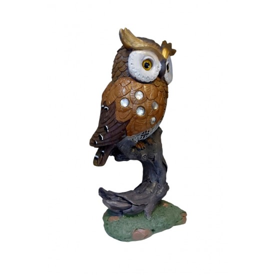Statueta decorativa, Bufnita pe o creanga, Maro, 18 cm, W8330-1 Statueta decorativa, Bufnita pe o creanga, Maro, 18 cm, W8330-1