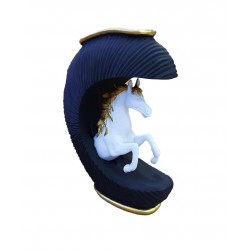 Statueta decorativa Cal, Negru, 20 cm, 091407C