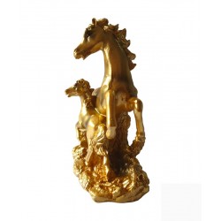 Statueta decorativa, Cal si manz,  Auriu, 13 cm, XQ202146