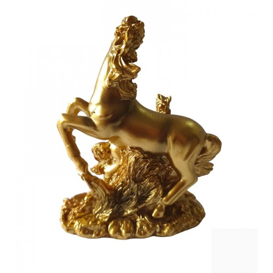 Statueta decorativa, Cal si manz, Auriu, 13 cm, XQ202146 Statueta decorativa, Cal si manz, Auriu, 13 cm, XQ202146