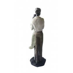 Statueta decorativa, Cuplu de Indragostiti, Argintiu, 21 cm, GXL009