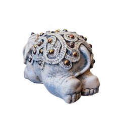 Statueta decorativa, Elefant cu perle, Gri, 14 cm, DVSAS072 Statueta decorativa, Elefant cu perle, Gri, 14 cm, DVSAS072