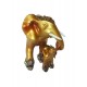 Statueta decorativa, Elefant cu pui, Auriu, 15 cm, XQ13009