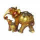 Statueta decorativa, Elefant cu pui, Auriu, 15 cm, XQ13009