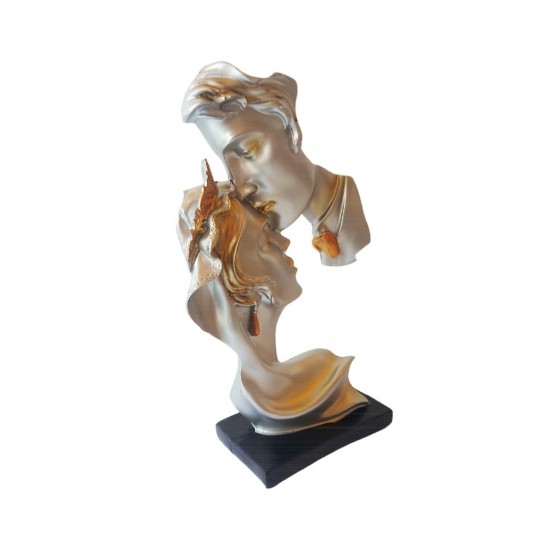 Statueta decorativa, Indragostiti, Argintiu, 25 cm, CQ5952 Statueta decorativa, Indragostiti, Argintiu, 25 cm, CQ5952