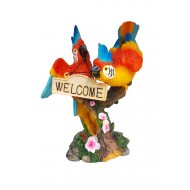 Statueta decorativa, Papagali pe creanga, Welcome, Portocaliu, 18 cm, 1025DD4 Statueta decorativa, Papagali pe creanga, Welcome, Portocaliu, 18 cm, 1025DD4