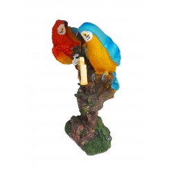 Statueta decorativa, Papagali pe creanga, Welcome, Portocaliu, 18 cm, 1025DD4-1