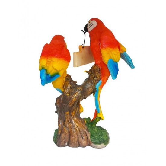 Statueta decorativa, Papagali pe creanga, Welcome, Portocaliu, 18 cm, 1025DD4-2 Statueta decorativa, Papagali pe creanga, Welcome, Portocaliu, 18 cm, 1025DD4-2