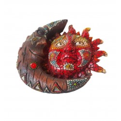 Statueta decorativa Soare si Luna, Rosu, 15 cm, 356326DX