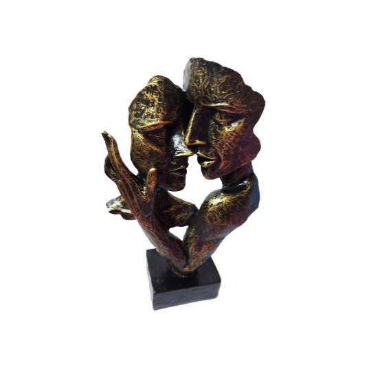 Statueta decorativa cuplu, Passion, Gold, 30 cm, HC648-1