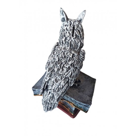 Statueta decorativa in forma de Bufnita pe carte, 29 cm, 356316DV