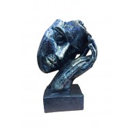 Statueta decorativa masca, Negru-Argintiu, 22 cm, 637CB-5