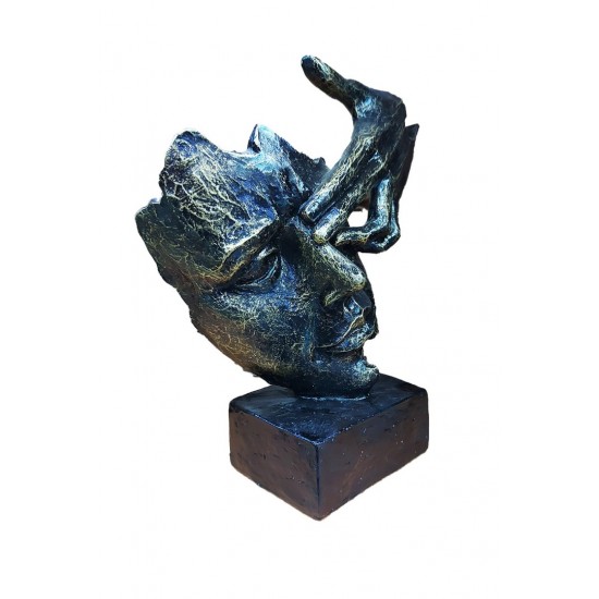 Statueta decorativa masca, Negru-Auriu, 22 cm, 637CB-1
