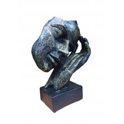 Statueta decorativa masca, Negru-Auriu, 22 cm, 637CB-4