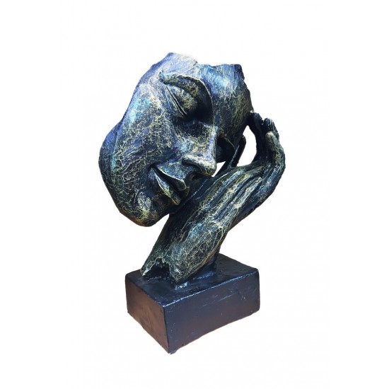 Statueta decorativa masca, Negru-Auriu, 22 cm, 637CB-4 Statueta decorativa masca, Negru-Auriu, 22 cm, 637CB-4