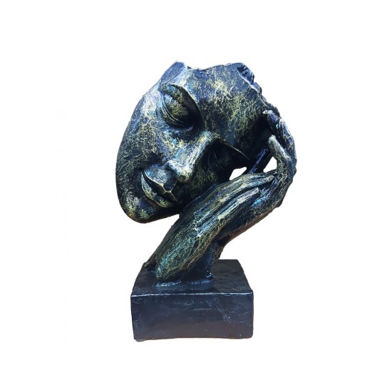 Statueta decorativa masca, Negru-Auriu, 22 cm, 637CB-4 Statueta decorativa masca, Negru-Auriu, 22 cm, 637CB-4