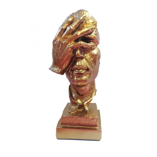 Statueta decorativa masca, Nu vad, Gold, 33 cm, HC3021X Statueta decorativa masca, Nu vad, Gold, 33 cm, HC3021X