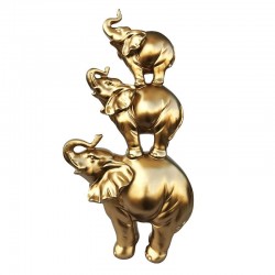 Statueta decorativa trei elefanti suprapusi, Gold, 39 cm, 510H Statueta decorativa trei elefanti suprapusi, Gold, 39 cm, 510H