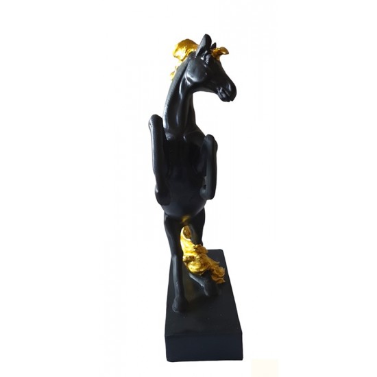 Statueta in forma de Cal, Negru, 30 cm, HY38312