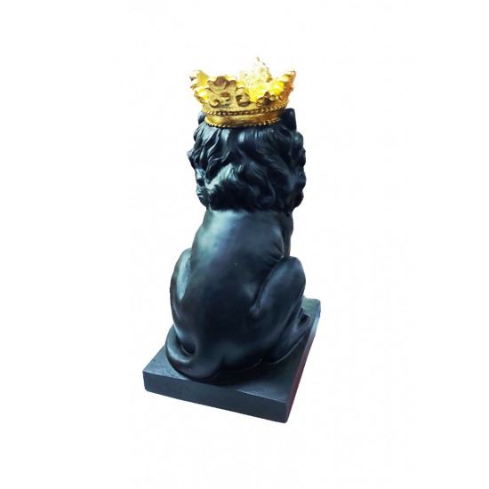 Statueta in forma de Leu, Negru, 25 cm, 7002D Statueta in forma de Leu, Negru, 25 cm, 7002D