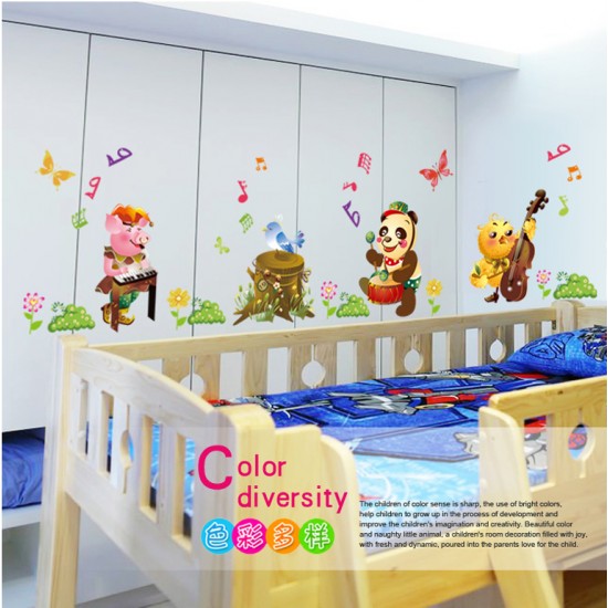 Sticker decorativ, Animalute cu instrumente muzicale 218 cm, 99STK Sticker decorativ, Animalute cu instrumente muzicale 218 cm, 99STK