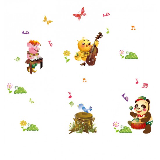 Sticker decorativ, Animalute cu instrumente muzicale 218 cm, 99STK Sticker decorativ, Animalute cu instrumente muzicale 218 cm, 99STK
