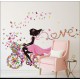 Sticker  decorativ  Biciclete inflorata cu fluturi colorati, 5STK
