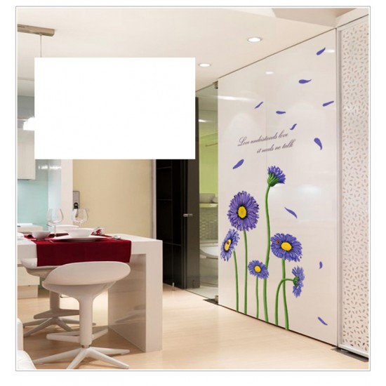 Sticker decorativ, Crizanteme albastre 178 cm, 133STK Sticker decorativ, Crizanteme albastre 178 cm, 133STK