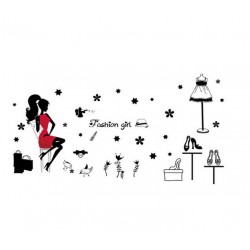 Sticker decorativ, Fashion girl 105cm, 156STK