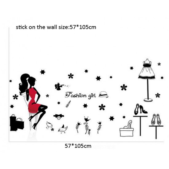Sticker decorativ, Fashion girl 105cm, 156STK Sticker decorativ, Fashion girl 105cm, 156STK