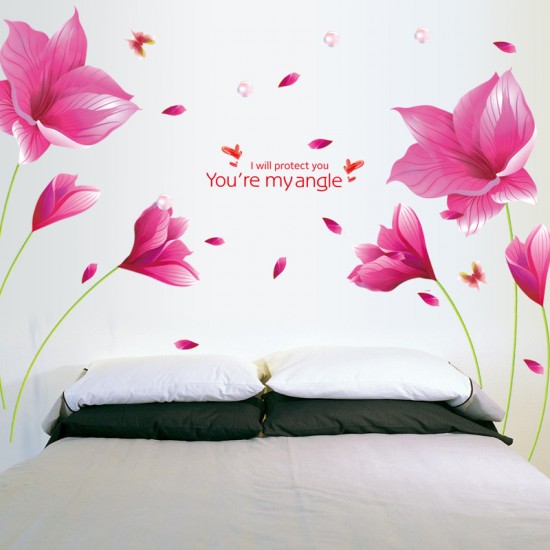 Sticker decorativ, Flori roz, 215 cm, 91STK Sticker decorativ, Flori roz, 215 cm, 91STK