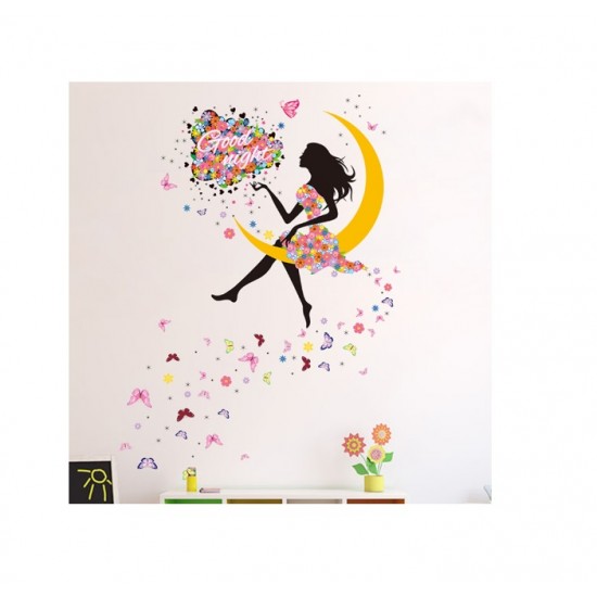 Sticker decorativ Good night,roz 140 cm