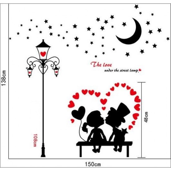 Sticker  decorativ  Indragostiti pe banca