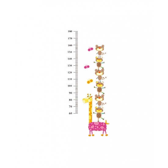 Sticker decorativ, Masuratoare cu animalute 140 cm, 132STK Sticker decorativ, Masuratoare cu animalute 140 cm, 132STK