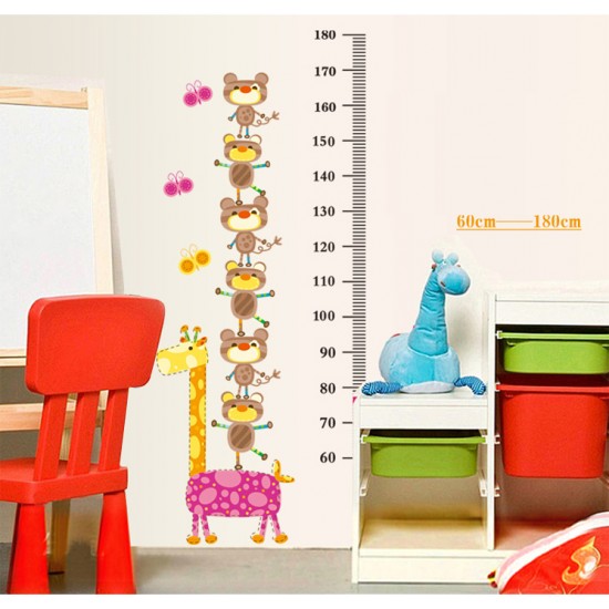 Sticker decorativ, Masuratoare cu animalute 140 cm, 132STK Sticker decorativ, Masuratoare cu animalute 140 cm, 132STK