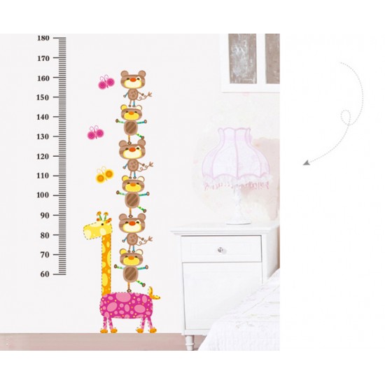 Sticker decorativ, Masuratoare cu animalute 140 cm, 132STK Sticker decorativ, Masuratoare cu animalute 140 cm, 132STK